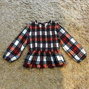 Crewcuts girls plaid peplum top size 12